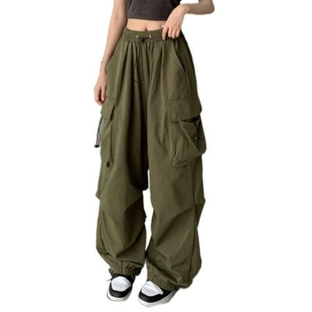 Womens Baggy Cargo Pants Streetwear Hop Joggers Sweatpants Drawstring Casual Loose Wide Leg Trousers Material: Polyester Color: as the picture shows, (Due to the difference between different monitors, the picture may have slight color difference. please make sure you do not mind before ordering, Thank you!) Package weight: 0g Package size: 25x20x4cm,(Please allow 1-3mm error due to manual measurement. please make sure you do not mind before ordering.) Business Casual Womens Pants on Pants for Women Casual Size chart: Size:S Waist:62-70cm/24.41-27.56'' :108cm/42.52'' Length:94cm/37.01'' Size:M Waist:64-72cm/25.20-28.35'' :110cm/43.31'' Length:95cm/37.40'' Size:L Waist:66-74cm/25.98-29.13'' :112cm/44.09'' Length:96cm/37.80'' Size:XL Waist:68-76cm/26.77-29.92'' :114cm/44.88'' Length:97cm/38.1 Celana Kargo, Cargo Pants Streetwear, Women Sweatpants, Casual Cargo Pants, Pants Y2k, Pants Baggy, Y2k Pants, Baggy Cargo Pants, Streetwear Mode