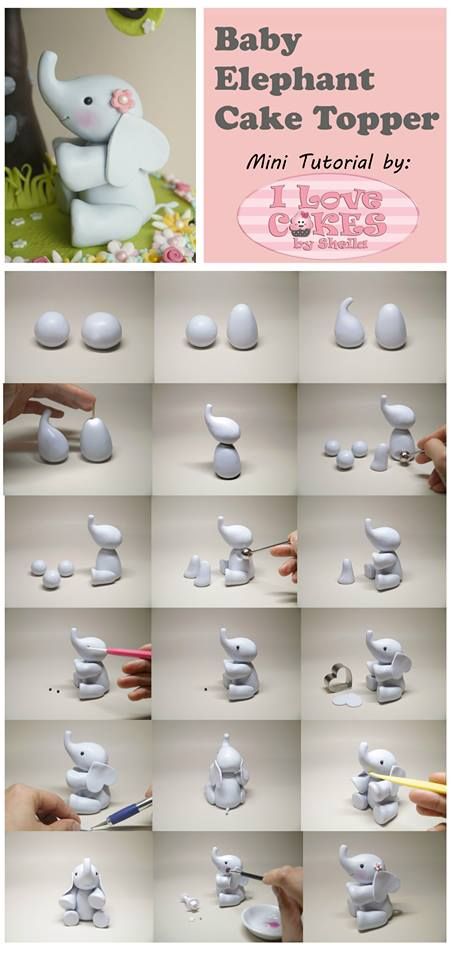 the instructions for how to make an elephant cake topper