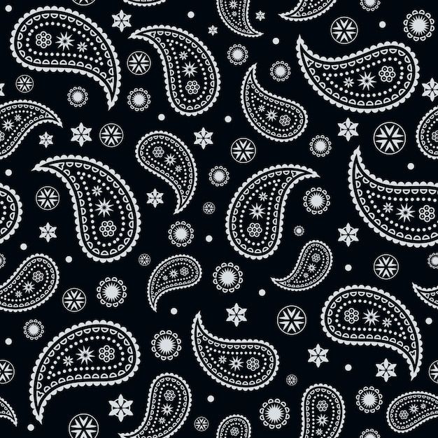 a black and white paisley print fabric