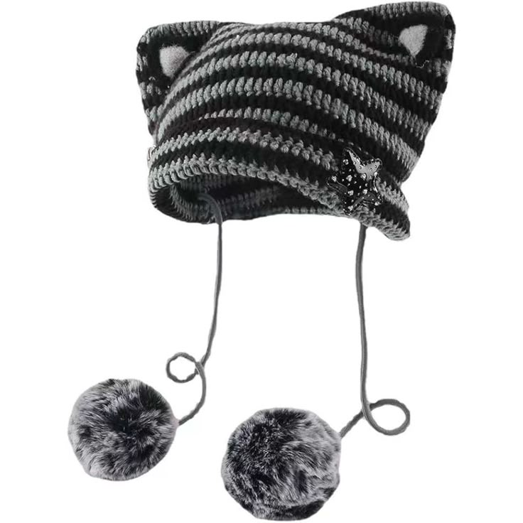 PRICES MAY VARY. Material: Y2k knitted crochet hat is made of knitted acrylic fabric, warm and comfortable to wear. One size fits most head circumference: 22.0"-23.2"(56cm-59cm). Style: y2k clothes, y2k beanie, y2k accessories, emo accessories, fairycore, grunge clothes, scene clothes, kawaii clothes, downtown girl clothes, alt clothes, goblincore clothes. Versatile Occasions: This cute hat is perfect for any occasion during the cold weather season, whether you're indoors or outdoors. It provide Scare Actor, Y2k Hats, Y2k Beanie, My Roblox Avatar, Emo Accessories, Knit Slouchy Hats, Cat Ears Hat, Cat Eared Beanie, Large Belt