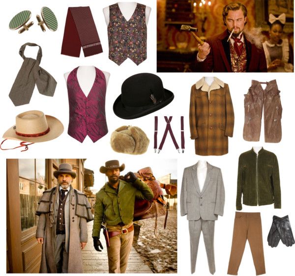 a collage of men's clothing and accessories including hats, scarves, gloves, vests