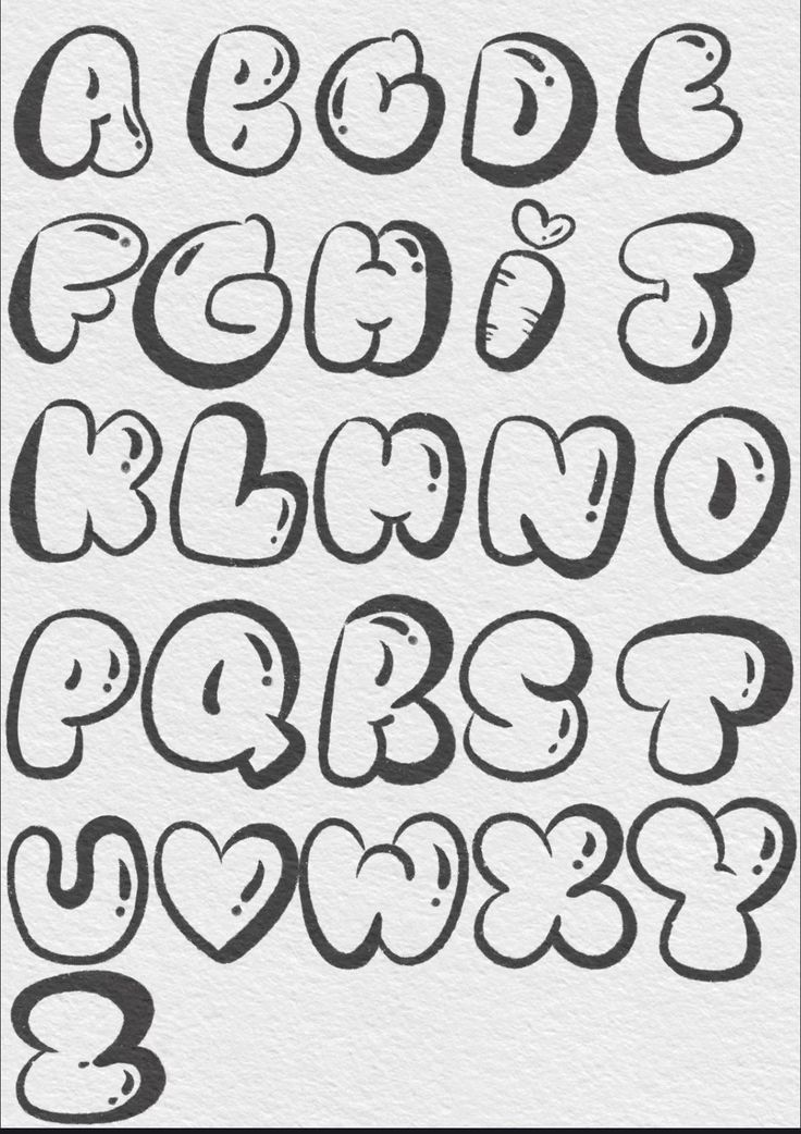 some type of graffiti font that is black and white with the letters in different styles