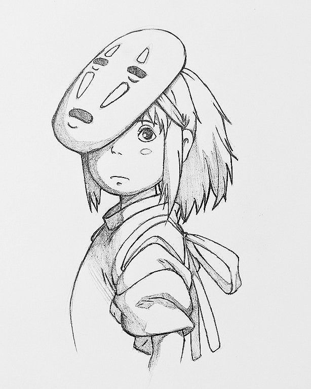 a pencil drawing of a girl with a hat on her head and an arm around her neck