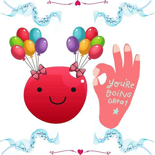 an image of a hand with balloons on it