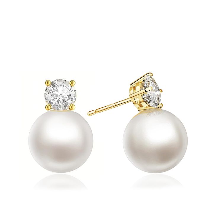 PRICES MAY VARY. Elegant Design: These post pearl earrings feature a timeless and dainty design with lustrous 925 sterling silver and high-quality shell pearl studs in sizes 6mm, 8mm, or 10mm.Available in gold or silver finishes, these earrings can be dressed up or down for any occasion, from casual wear to formal events. Meterial: This pearl stud earrings are made by brass wth real gold plated, our OEM 925 sterling silver post which hypoallergenic no stimulation for the skin. 5A cubic zirconia, Pearl Earrings Gold, Earrings Bridesmaid, Gold Pearl Earrings, Bridesmaid Wedding, Earrings Women, Pearl Stud Earrings, Cz Diamond, Bridesmaid Earrings, Pearl Size