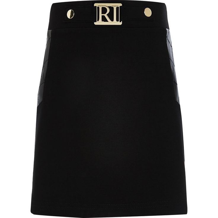 Panel Skirt, Paneled Skirt, Ponte Fabric, Girls Black, New Girl, Panel Siding, River Island, Fabric Care, Style Guides