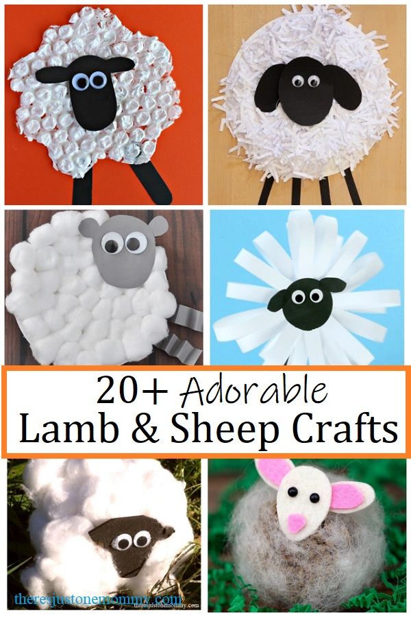 sheep crafts for kids to make with yarn and paper machs, including lamb and sheep