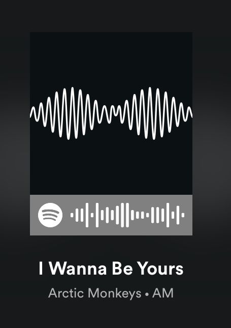 i wanna be yours cover art for arctic monkeys'am album, which features an equal sound wave