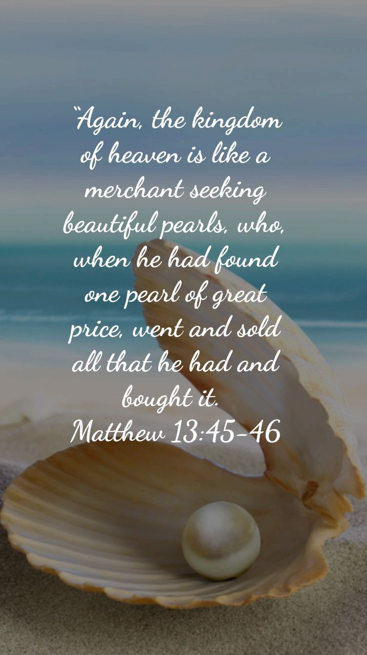 a seashell on the beach with a bible verse written in it's center