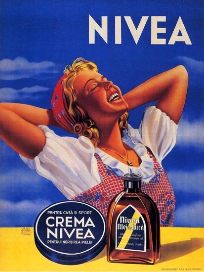 an advertisement for nivea with a woman holding her head