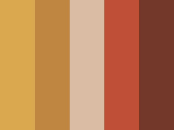 the color palette is brown, orange and tan with some red on it's side