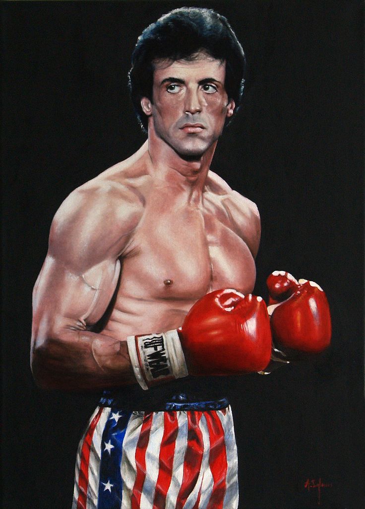 a painting of a man wearing boxing gloves