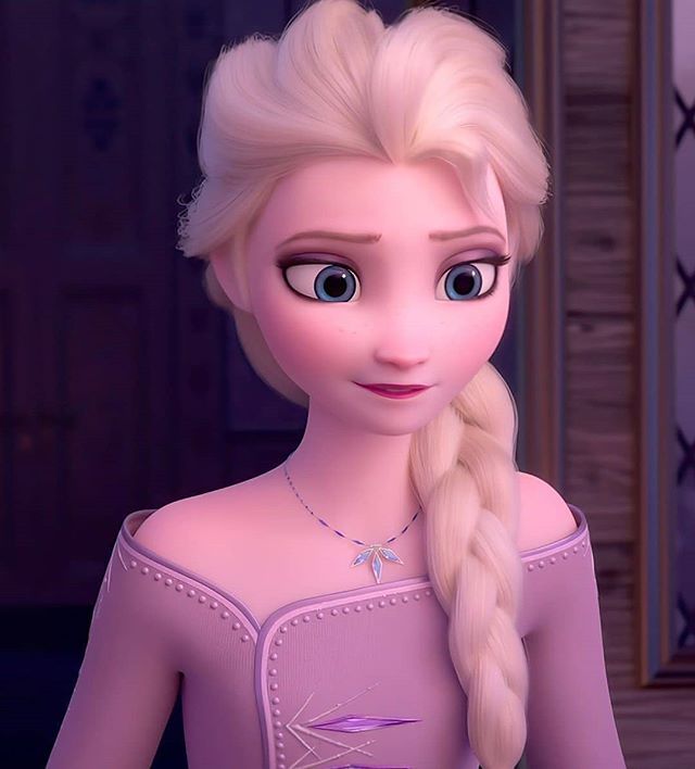 a frozen princess with long blonde hair and blue eyes, wearing a pink dress in front of