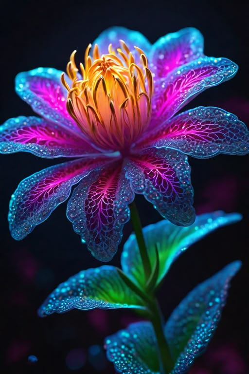 a close up of a flower with water droplets on it