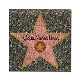 a star on the hollywood walk of fame is shown in red and black speckles