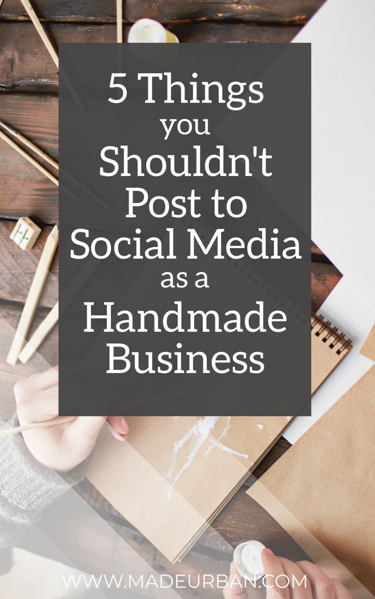 a person writing on a piece of paper with the words 5 things you shouldn't post to social media as a handmade business