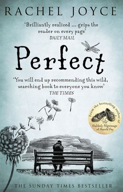 the book cover for perfect, with a man sitting on a bench in front of flowers