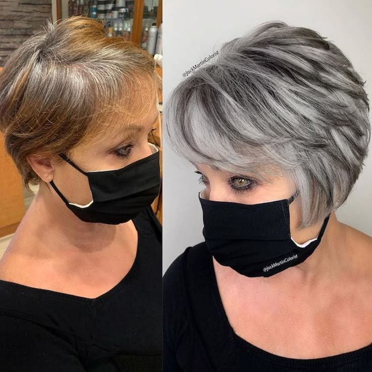 Grey Hair Looks, Grey Blonde Hair, Fine Straight Hair, Gray Hair Cuts, Short Grey Hair, Transition To Gray Hair, Blending Gray Hair, Gray Hair Highlights, Short Hair Over 60