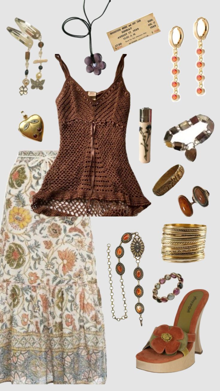 Stevie nicks #hippie #boho Stevie Nicks Outfits, Nana Clothes, Stevie Nicks Concert, Stevie Nicks Style, Earthy Style, 70s Outfits, Earthy Outfits, Brown Fits, B Fashion