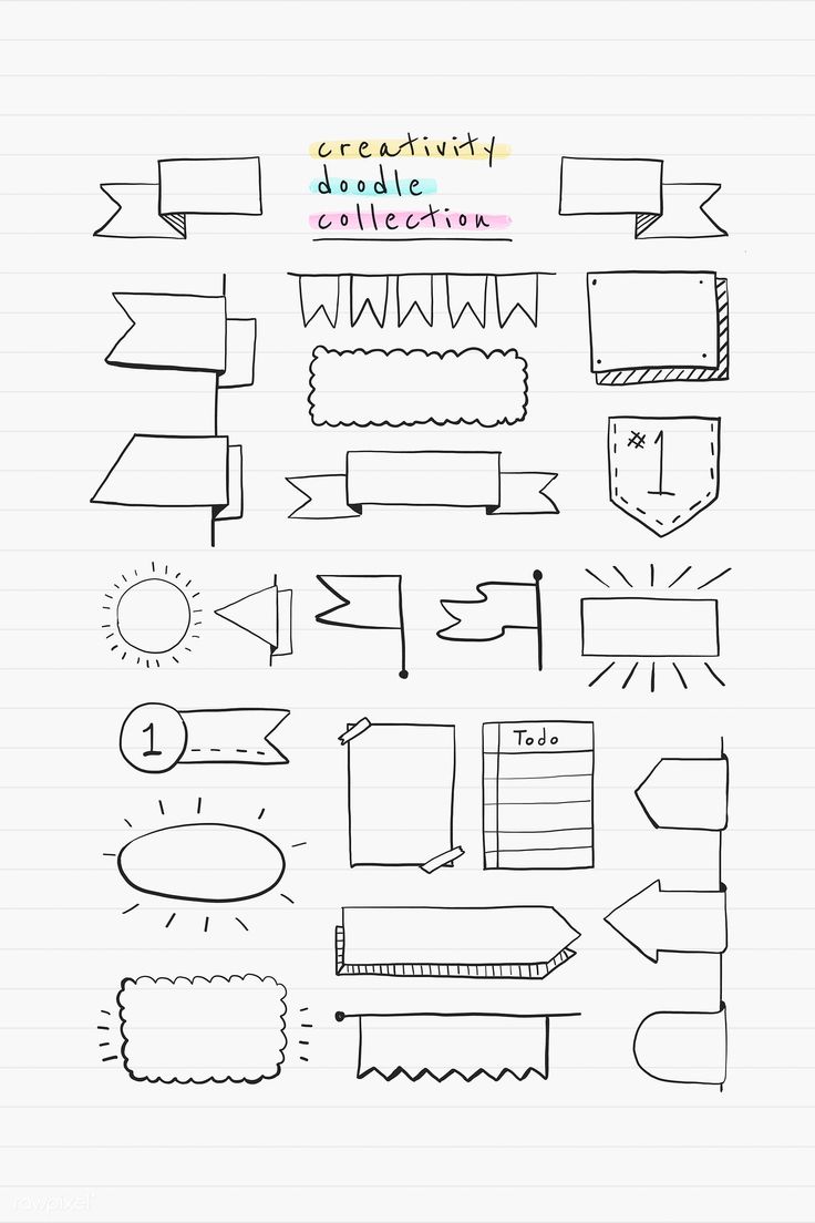 a bunch of hand drawn arrows on lined paper with the words creativity doodle collection