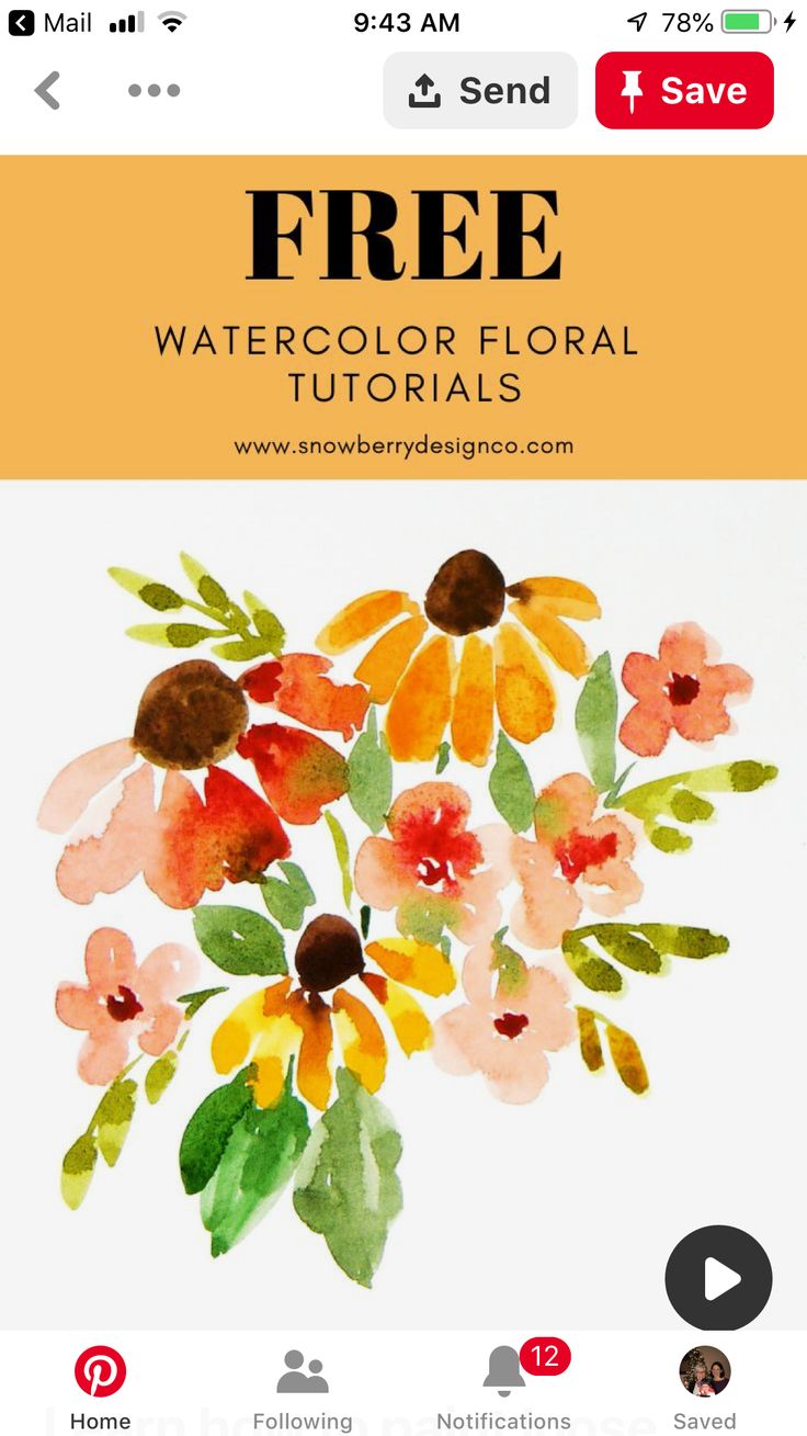 watercolor flower bouquet with text overlay that reads free watercolor floral flowers