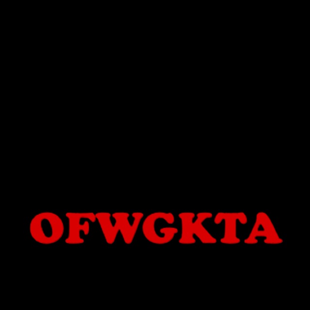 the word otwgkta in red against a black background