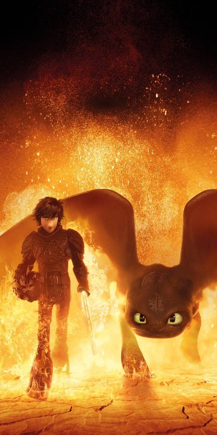 how to train your dragon movie poster with toothless man and large fire ...