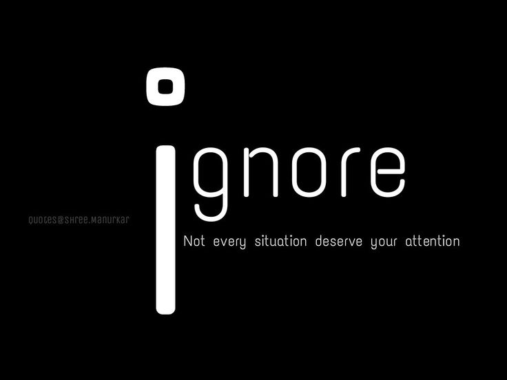 the word ignore is written in white on a black background with an image of a toothbrush