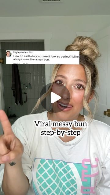 Diy Messy Bun For Long Hair, Viral Messy Bun, Messy Bun Anleitung, How To Bun, Easy Messy Hairstyles, High Bun Tutorials, Quick Messy Bun, Easy Buns, Quick Updos