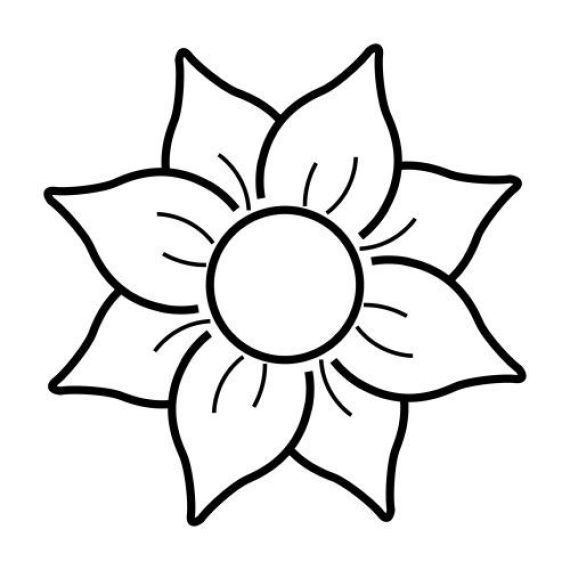 a black and white drawing of a flower