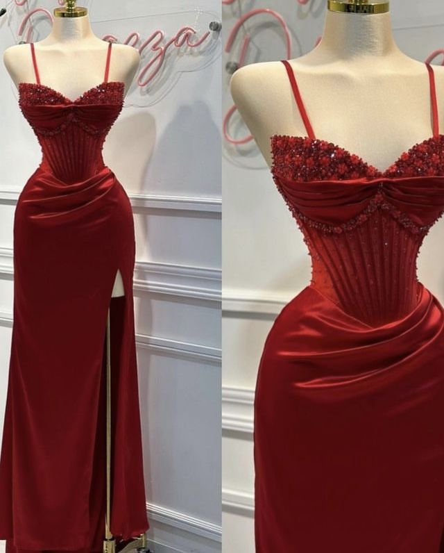 Prom 2k24, Homecoming 2024, Ball Outfit, Matric Dance Dresses, Evening Dress Beaded, Red Spaghetti, Lace Wedding Dress With Sleeves, Classy Prom Dresses, Stunning Prom Dresses