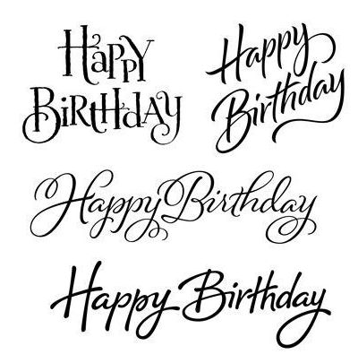 the words happy birthday written in black ink