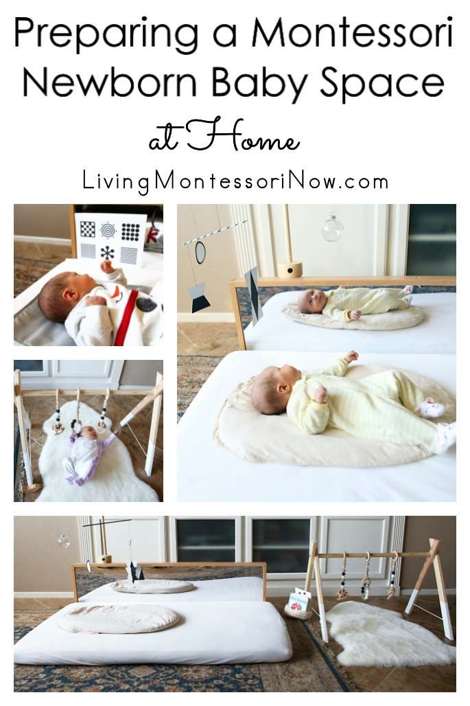 a collage of photos showing newborns in their crib