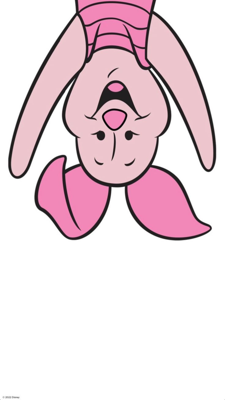 a drawing of a pink bunny wearing a hat and scarf with its eyes closed to the side