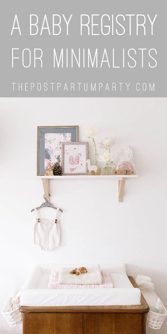 a baby crib in the corner of a room with text overlay that reads, a baby registry for minimalists