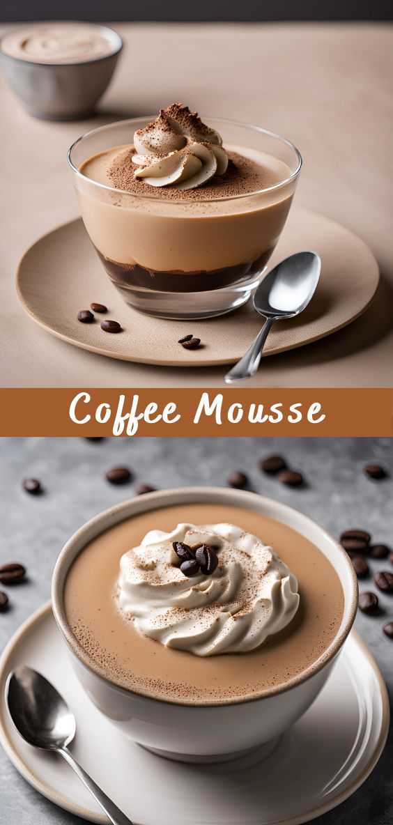 coffee mousse with whipped cream and chocolate chips