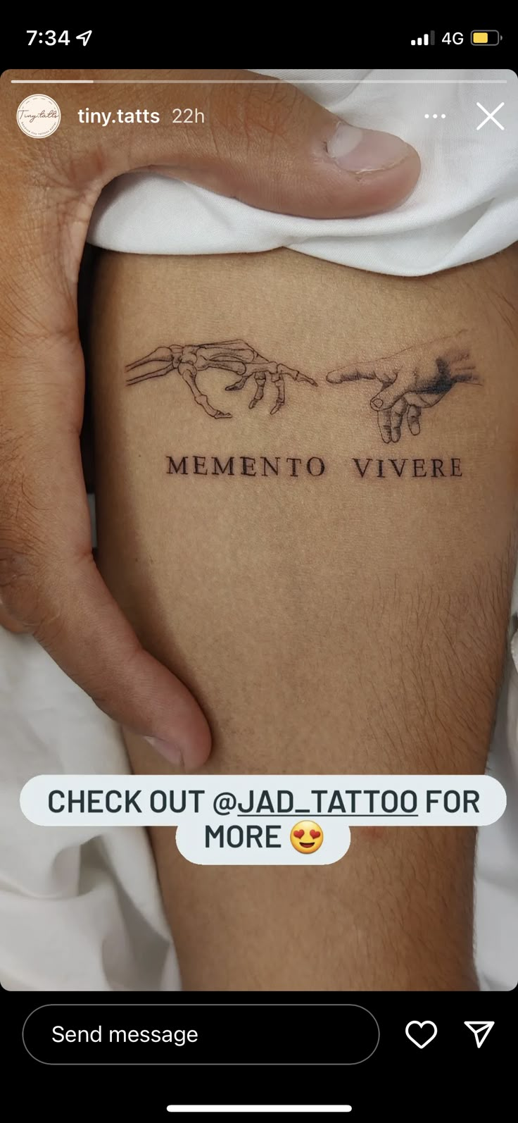 someone is holding their arm up to the tattoo that reads, memento vivree check out @ jad - tatoo for more