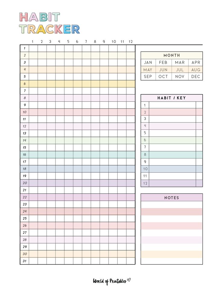 a printable habit tracker with the text habit tracker on it and an image of a calendar