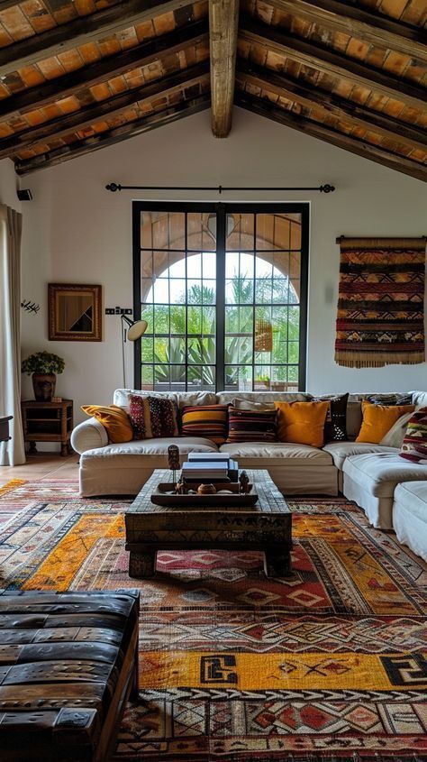 a living room filled with furniture and lots of windows