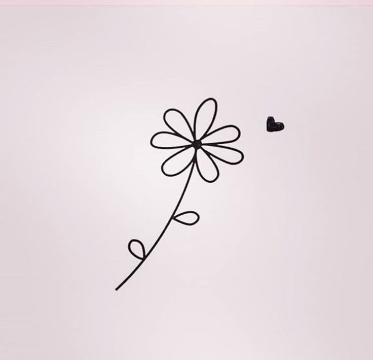 a drawing of a single flower on a white background with the word love written below it