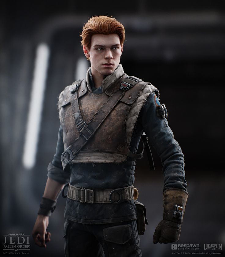 a young man with red hair wearing armor and holding his hand out to the side