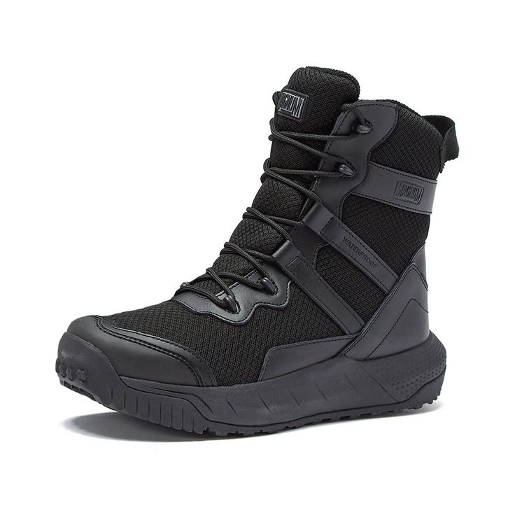 PRICES MAY VARY. WATERPROOF TACTICAL BOOTS FOR MEN - Our most comfortable mens combat boots that are ideal for any kind of outdoor and active duty work, the Blackhawk delivers ultimate free outdoor performance and aggressive agility. 8 Inch shaft. LIGHTWEIGHT & PROTECTIVE - A padded collar, full length EVA midsole, strengthened toe, and contoured removable sock liner offer customizable comfort and support while maintaining flexibility in these Magnum mens tactical boots. DURABLE MENS ZIPPER BOOT Mens Zipper Boots, Mens Combat Boots, Black Work Boots, Jungle Boots, Combat Boots Men, Tactical Shoes, Outdoor Performance, Army Boots, Black Combat Boots