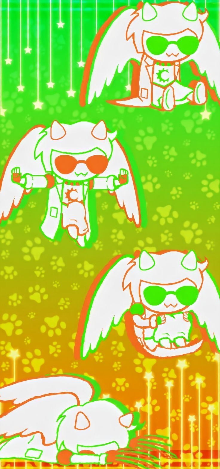 an image of three cartoon cats with sunglasses on them's faces and one has wings