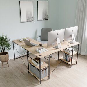 L Shaped Corner Desk, Desk Brown, L Shape Desk, Desk Wood, Cozy Home Office, Room Aesthetics, Austin Design, L Shaped Desk, Desk Space