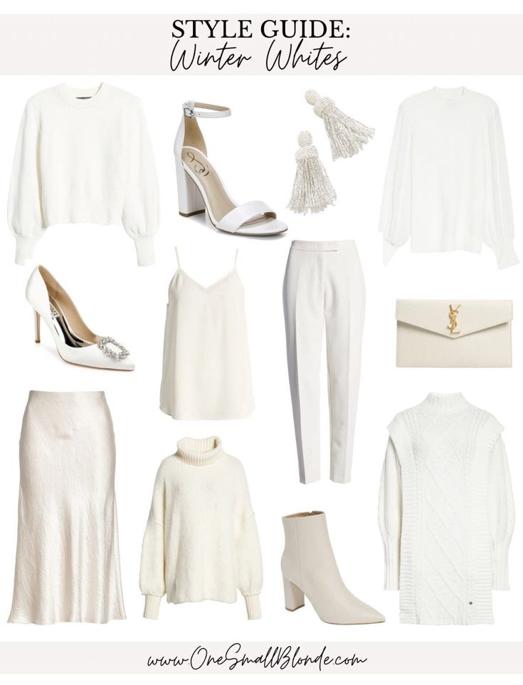 There’s something so classic and refreshing about wearing an all white outfit during winter. In today's post, I'm sharing my top white looks + buys for winter. Go check them out for inspo! Winter White Shoes Outfit, White Christmas Aesthetic Outfit, All White Wardrobe, White Pants Winter Outfit Classy, White Trousers And Sweater Outfit, Winter White Holiday Party Outfit, White Top Winter Outfit, Winter White Christmas Outfit, White Winter Party Outfit