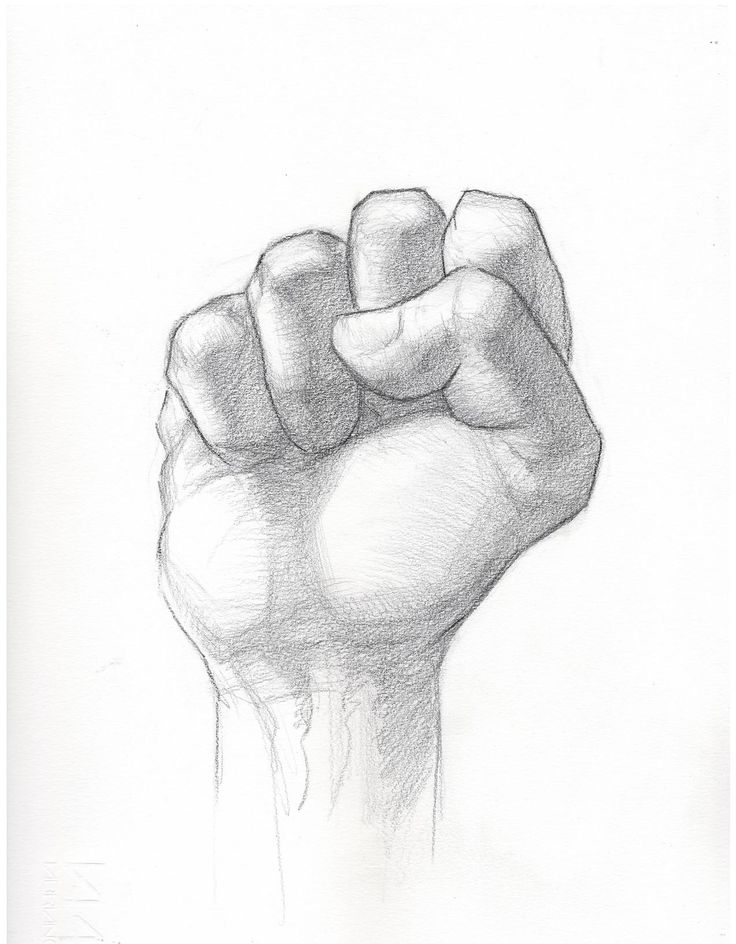 a pencil drawing of a fist