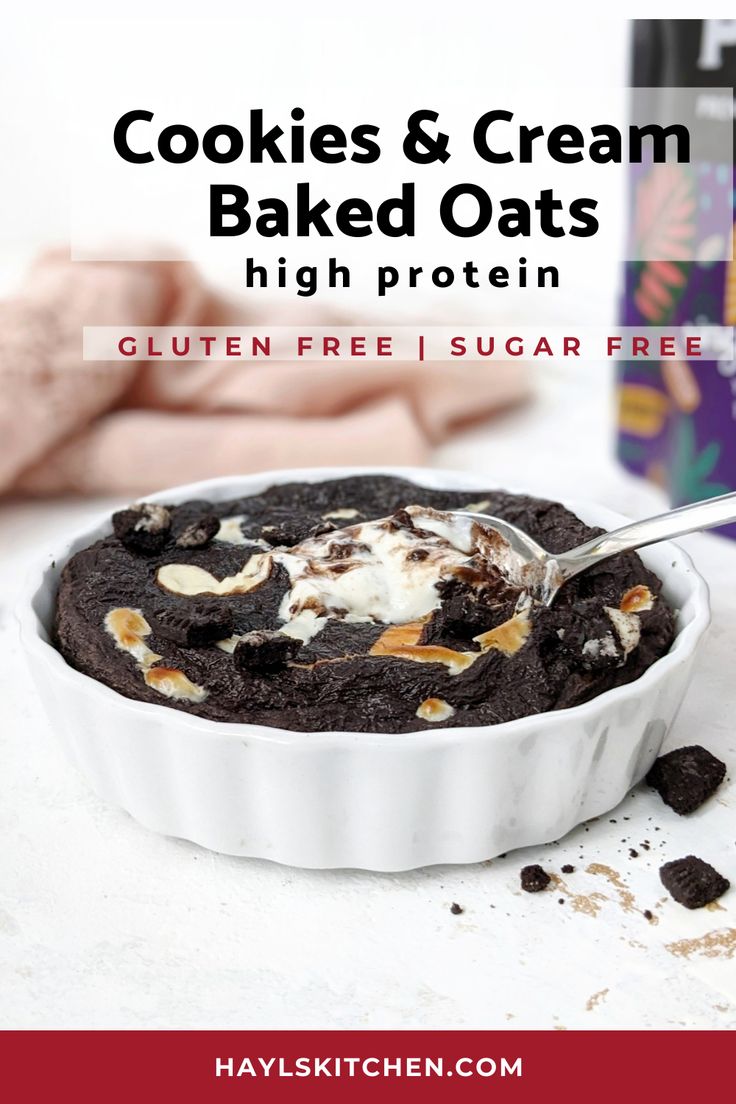 cookies and cream baked oats high protein gluten - free i sugar free