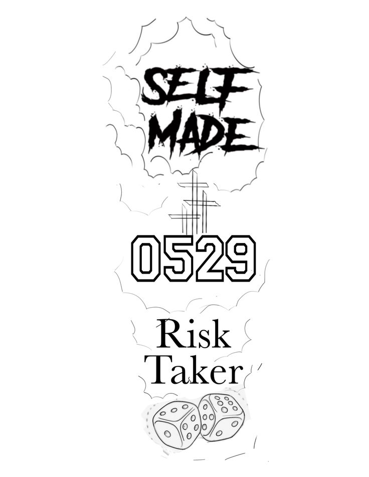 some type of sticker with the words self made in black and white on it