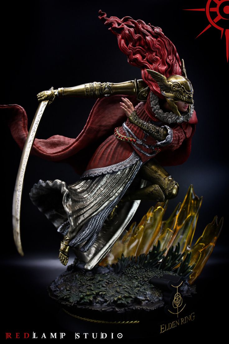 MALENIA - ELDEN RING, RedLamp Studio on ArtStation at https://www.artstation.com/artwork/NGPODz Elden Ring Figurines, Elden Ring Statue, Elden Ring Merch, Malenia Elden Ring, Elden Ring Malenia, Great Helm, Soul Game, Dark Souls Art, Elden Ring