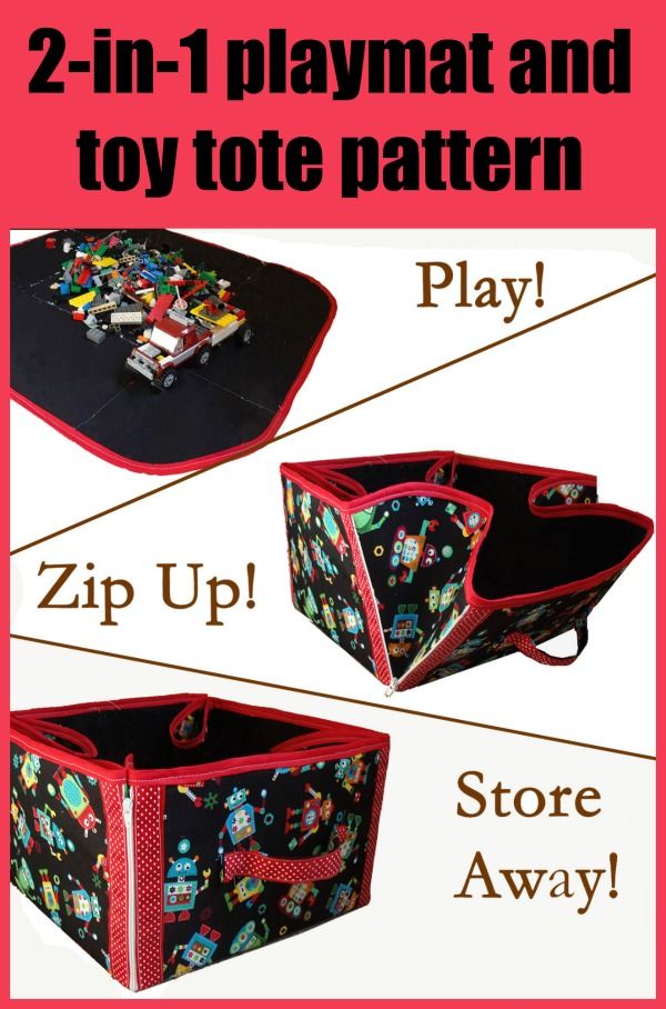 two - in - 1 playmat and toy tote pattern for the nintendo wii